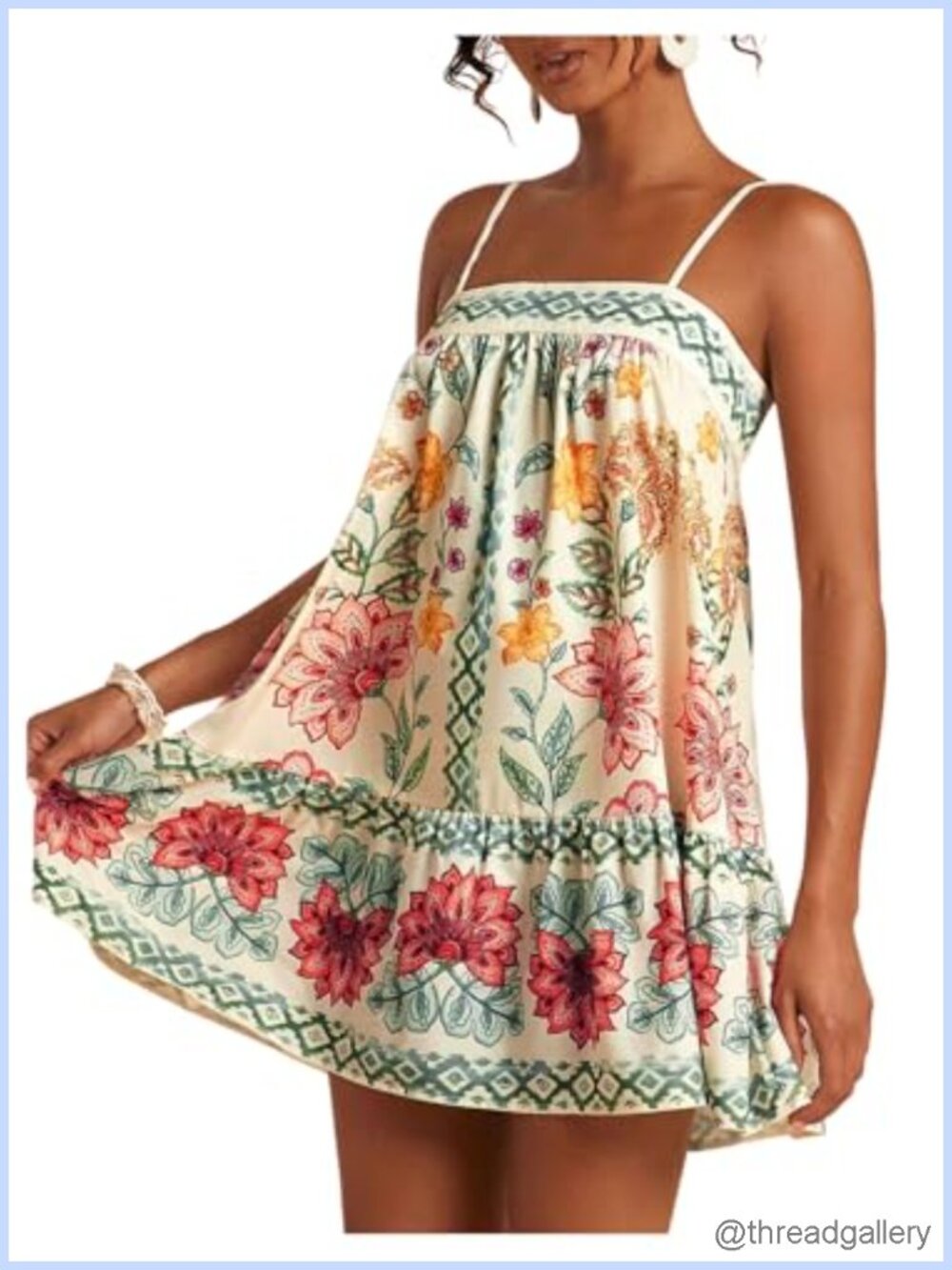 SOLY HUX Women's Floral Print Sleeveless Backless Mini Sundress